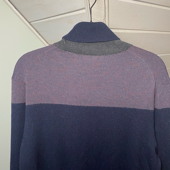 TED BAKER merino wool lightweight gray purple turtleneck sweater size 3 - Picture 9 of 15